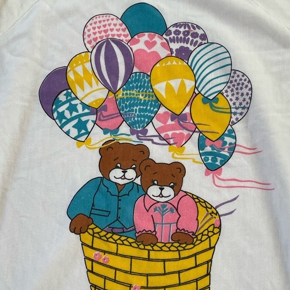 Vintage Bear Family in Hot Air Balloon 1980s Sweatshirt - Picture 4 of 7